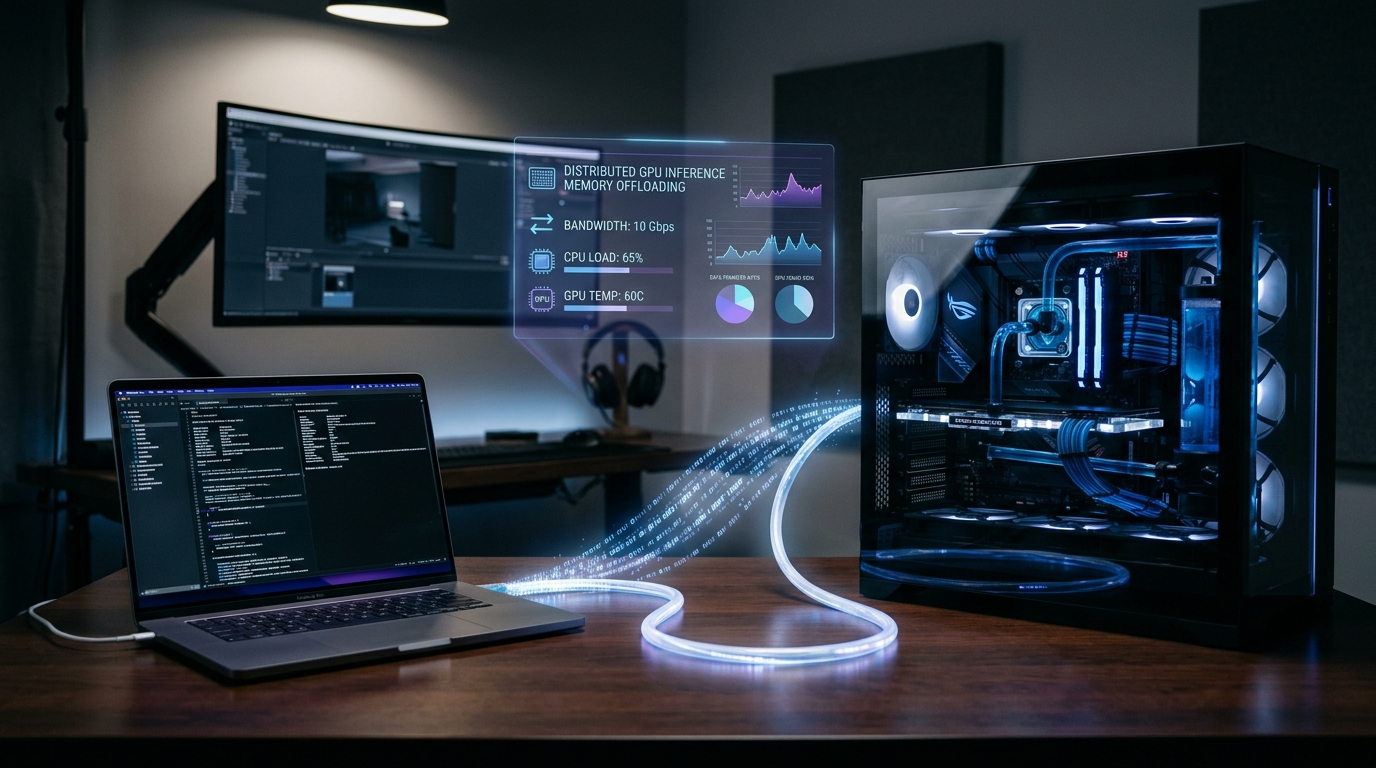 Distributed neural compute spanning Apple Mac and Nvidia PC